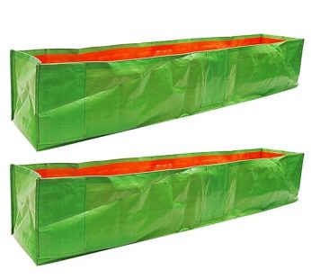 YUVAGREEN Green with Orange 200 GSM UV Treated Grow Bags for Terrace Gardening 60″ x 12″ x 12″ Pack of 2