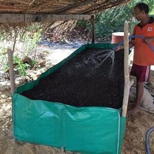 YUVAGREEN HDPE UV Stabilize Imported Vergin Fabric Agro Vermi Compost Making Bed Olive Green (Imported Olive Green, 12ft x 4ft x 2ft )