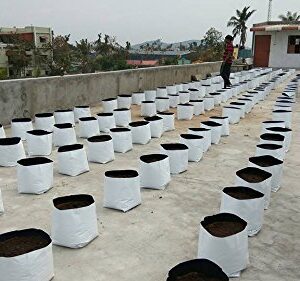 YUVAGREEN UV Treated Poly Grow Bags for Leafy Vegetable and Flower plants (24 x 24 x 40 cm,White Outside, Black Inside) (15)