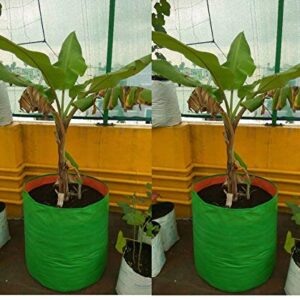 YUVAGREEN 200 GSM UV Treated Round Grow Bags for Terrace Gardening (Green with Orange, 18"x18") - Pack of 2