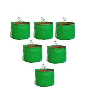 YUVAGREEN High Density Polyethylene Grow Bag (Green, 15 x 15-inch) - Pack of 6
