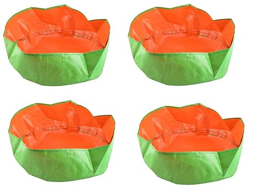 YUVAGREEN Terrace Gardening Leafy Vegetable Polyethylene Grow Bag (Green, 15"x9") - Pack of 4