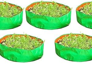 YUVAGREEN Terrace Gardening Leafy Vegetable Green Grow Bag (24" X 9") - (Pack of 5)
