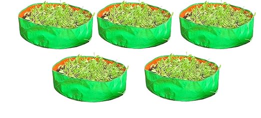 YUVAGREEN Terrace Gardening Leafy Vegetable Green Grow Bag (24" X 9") - (Pack of 5)