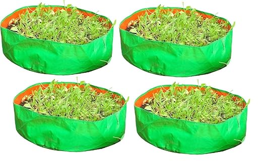 YUVAGREEN Terrace Gardening Leafy Vegetable Polyethylene Grow Bag (Green, 15"x9") - Pack of 4 - Image 6