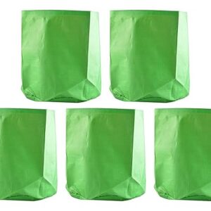 YUVAGREEN High Density Polyethylene Round Terrace Gardening Leafy Vegetable Grow Bag (Green, 15" X 15") - Pack of 5