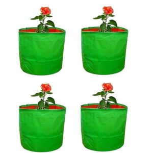 YUVAGREEN High Density Polyethylene Grow Bags, Green, 9"X9", Pack Of 4