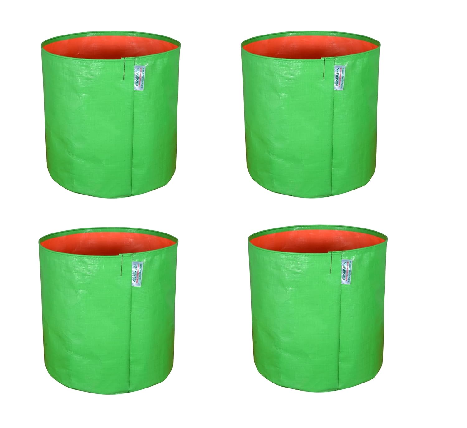 YUVAGREEN High Density Polyethylene Terrace Gardening Leafy Vegetable Grow Bag (Green, 12x18 Inch) -Pack of 4 - Image 2