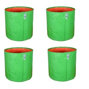 YUVAGREEN Grow Bags for Terrace Garden, Premium HDPE Green Plant Bag (6" X 6") - (Pack of 4)