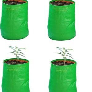 YUVAGREEN Terrace Gardening Leafy Vegetable HDPE Green Grow Bags (18"x18") - 4 pcs