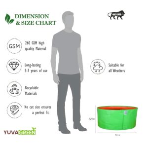 YUVAGREEN Polyethylene Grow Bag, Green, 15" X 12", Pack Of 4, 22 Cm