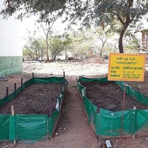 YUVAGREEN HDPE UV Stabilize Imported Vergin Fabric Agro Vermi Compost Making Bed Olive Green (Imported Olive Green, 16ft x 4ft x 2ft )
