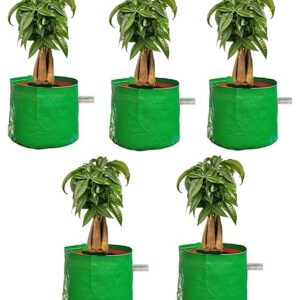 YUVAGREEN Heavy Duty Terrace Gardening Leafy Vegetable Green Grow Bag (15" X 12") - (Pack of 5)