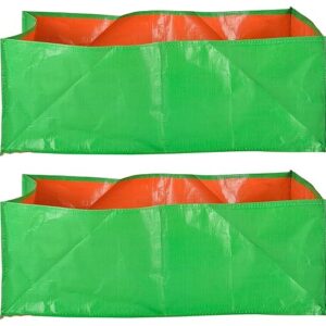 YUVAGREEN Green with Orange 200 GSM UV Treated Grow Bags for Terrace Gardening 36"x12" x12" Pack of 2