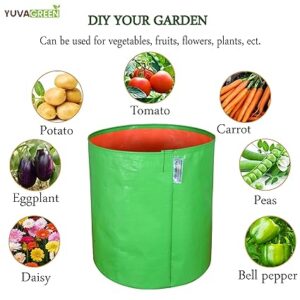 YUVAGREEN HDPE UV Protected Round Green Colour Plants Grow Bags Suitable For Terrace And Vegetable Gardening (12" X 15")- (Pack Of 4), 38 Cm, 30 Cm