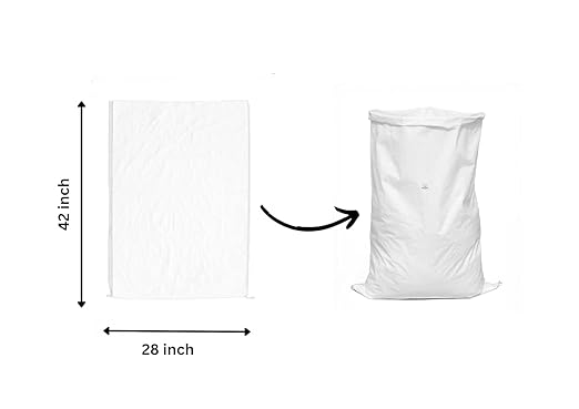 YUVAGREEN Polypropylene Empty Hdpe White Bag, Bori, Bora For Multipurpose Packing upto 50kg (Set of 5 Pieces) - Image 2
