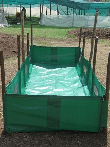 YUVAGREEN HDPE UV Stabilize Imported Vergin Fabric Agro Vermi Compost Making Bed Olive Green (Imported Olive Green, 12ftx4ftx2ft)