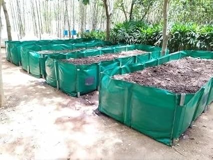 YUVAGREEN HDPE UV Stabilize Imported Vergin Fabric Agro Vermi Compost Making Bed Olive Green (Imported Olive Green, 10ft x 4ft x 2ft )