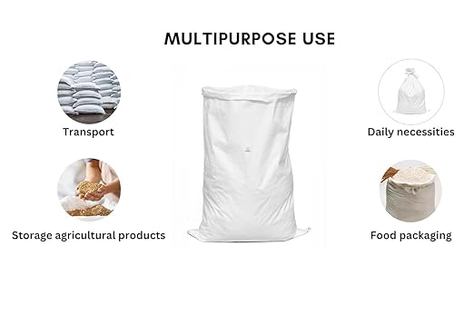 YUVAGREEN Polypropylene Empty Hdpe White Bag, Bori, Bora For Multipurpose Packing upto 50kg (Set of 5 Pieces) - Image 6
