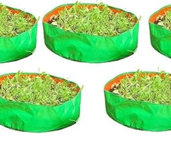YUVAGREEN Terrace Gardening Leafy Vegetable Green Grow Bag (24″ X 9″) – (Pack of 5)