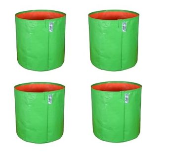 YUVAGREEN Grow Bags for Terrace Garden, Premium HDPE Green Plant Bag (6″ X 6″) – (Pack of 4)