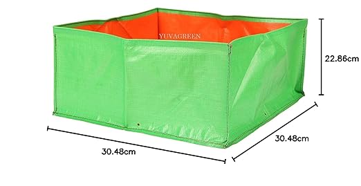 YUVAGREEN Terrace Gardening Leafy Vegetable Green Grow Bag (12" x 12" x 9") - (Pack of 2) - Image 2