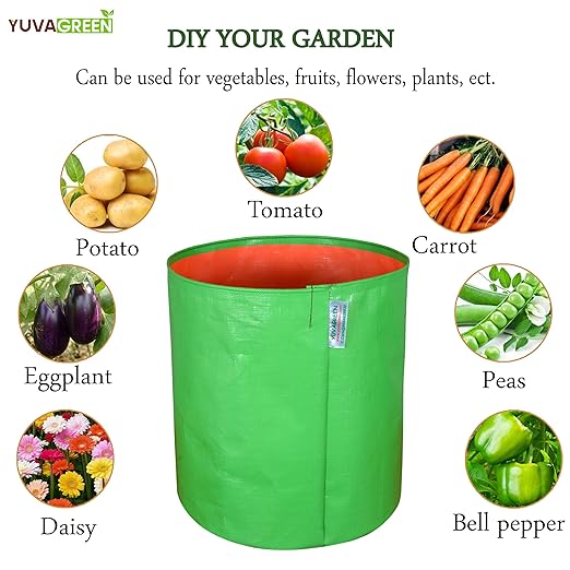 YUVAGREEN Heavy Duty Terrace Gardening Leafy Vegetable Green Grow Bag (12" X 15") - (Pack of 10) - Image 5